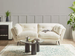 MAXISHOP Italia Collection Canapea cu 3 locuri LENVIK Boucle Alb Canapea
