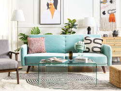 MAXISHOP Italia Collection Canapea extensibila cu 3 locuri SENJA Catifea Albastru deschis Canapea