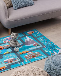 MAXISHOP Italia Collection Covor pentru copii KIGI Albastru 80 x 150 cm Covor