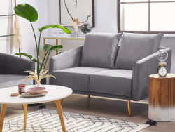 MAXISHOP Italia Collection Canapea cu 2 locuri MAURA Catifea Gri Canapea