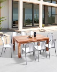 MAXISHOP Italia Collection Set de 8 scaune de gradina SPEZIA Alb