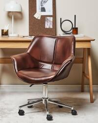 Maxishop Scaun de birou NEWDALE Piele ecologica Maro inchis