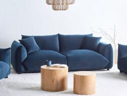 MAXISHOP Italia Collection Canapea cu 3 locuri LUVOS Catifea Albastru inchis Canapea
