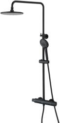 Lemark Coloana de dus cu baterie termostatica Lemark Bronx LM3770BL Negru, cu dus tip ploaie