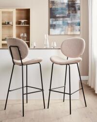 MAXISHOP Italia Collection Set de 2 scaune de bar LUANA Boucle Bej deschis