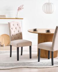 MAXISHOP Italia Collection Set de 2 scaune dining SHIRLEY Bej deschis