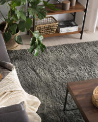 MAXISHOP Italia Collection Covor shaggy EVREN Gri inchis 200 x 200 cm Covor