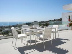 MAXISHOP Italia Collection Masa dining de exterior SOVARETO 180 cm 90 cm aspect lemnos Gri deschis