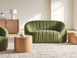 MAXISHOP Italia Collection Canapea cu 2 locuri MALUNG Catifea Verde inchis Canapea