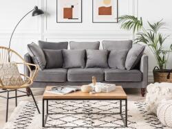 MAXISHOP Italia Collection Canapea cu 3 locuri FENSTAD Catifea Gri Canapea