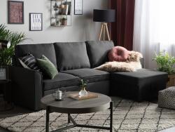 MAXISHOP Italia Collection Coltar extensibil cu 3 locuri NESNA Negru cu depozitare Stanga
