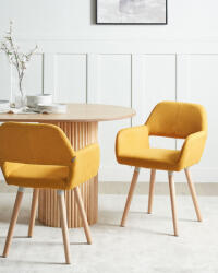 MAXISHOP Italia Collection Set de 2 scaune dining CHICAGO Galben mustar
