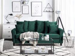 MAXISHOP Italia Collection Canapea cu 3 locuri BORNHOLM Catifea Verde inchis Canapea