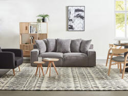 MAXISHOP Italia Collection Canapea cu 3 locuri VISKAN Velur Gri inchis Canapea