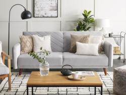 MAXISHOP Italia Collection Canapea extensibila cu 3 locuri SENJA Catifea Gri deschis Canapea