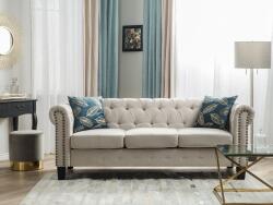MAXISHOP Italia Collection Canapea cu 3 locuri CHESTERFIELD Bej Canapea