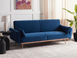 MAXISHOP Italia Collection Canapea extensibila cu 3 locuri EINA Catifea Bleumarin Canapea