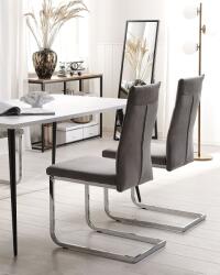 MAXISHOP Italia Collection Set de 2 scaune dining ROCKFORD Catifea Gri