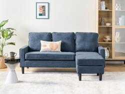 MAXISHOP Italia Collection Canapea cu 3 locuri AVESTA Albastru inchis cu otoman Canapea