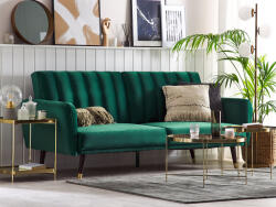 MAXISHOP Italia Collection Canapea extensibila cu 3 locuri VIMMERBY Catifea Verde smarald Canapea