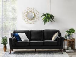 MAXISHOP Italia Collection Canapea cu 3 locuri LOKKA Catifea Negru Canapea