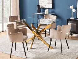 MAXISHOP Italia Collection Masa de dining MARAMO Auriu 120 cm 70 cm Sticla securizata