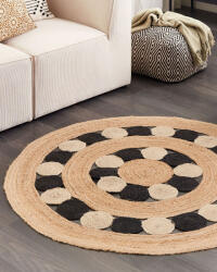 MAXISHOP Italia Collection Covor HOVIT Negru o 140 cm Iuta Covor