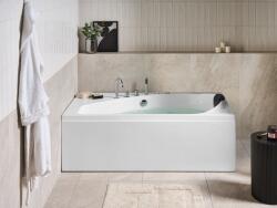 MAXISHOP Italia Collection Cada de colt LED cu hidromasaj CAURA Dreapta 175 x 80 cm Alb