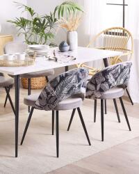 MAXISHOP Italia Collection Set de 2 scaune dining VIVIAN Catifea Gri