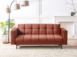 MAXISHOP Italia Collection Canapea extensibila cu 3 locuri ALNES Catifea Rosu deschis Canapea