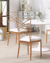 MAXISHOP Italia Collection Set de 2 scaune dining GIRARD Metal Roz auriu