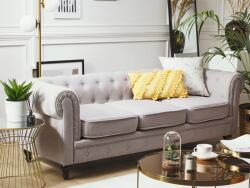 MAXISHOP Italia Collection Canapea cu 3 locuri CHESTERFIELD Gri deschis Canapea