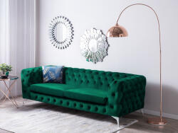 MAXISHOP Italia Collection Canapea cu 3 locuri SOTRA Catifea Verde smarald Canapea