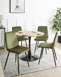 MAXISHOP Italia Collection Set de 4 scaune dining HAVRE Catifea Verde masliniu