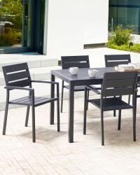 MAXISHOP Italia Collection Set de 6 scaune de gradina VERNIO Negru