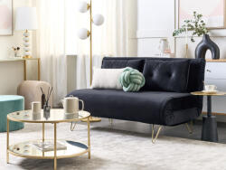 MAXISHOP Italia Collection Canapea extensibila cu 2 locuri VESTFOLD Catifea Negru Canapea