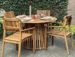 MAXISHOP Italia Collection Masa dining de exterior AGELLO 120 cm 120 cm Lemn de acacia Maro