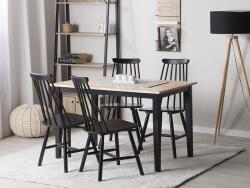 MAXISHOP Italia Collection Masa de dining HOUSTON Maro Negru 120 cm 75 cm Lemn