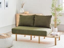MAXISHOP Italia Collection Canapea cu 2 locuri SALO Boucle Verde inchis cu mese Canapea
