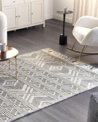 MAXISHOP Italia Collection Covor PAZAR Negru Alb 160 x 230 cm Lana Covor