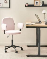 Maxishop Scaun de birou MORAGA Catifea Roz pastel
