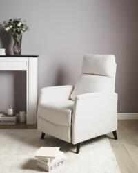 MAXISHOP Italia Collection Fotoliu cu recliner SELVIK Suport pentru picioare retractabil Alb-murdar