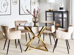 MAXISHOP Italia Collection Masa de dining BOSCO Negru 105 cm 105 cm Sticla securizata