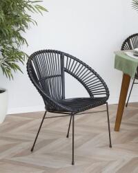 MAXISHOP Italia Collection Scaun dining SARITA Ratan Negru