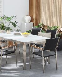 MAXISHOP Italia Collection Set de 6 scaune de gradina GROSSETO Ratan sintetic Negru