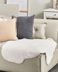 MAXISHOP Italia Collection Covor din blana sintetica UNDARA Alb-murdar 60 x 90 cm Covor