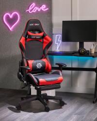Maxishop Scaun gaming VICTORY Piele ecologica Rosu