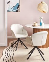MAXISHOP Italia Collection Set de 2 scaune dining Pivotant MAYBEE Alb-murdar