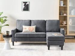 MAXISHOP Italia Collection Canapea cu 3 locuri AVESTA Gri inchis cu otoman Canapea