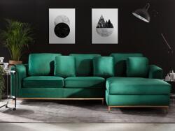 MAXISHOP Italia Collection Coltar cu 4 locuri OSLO Catifea Verde inchis Stanga